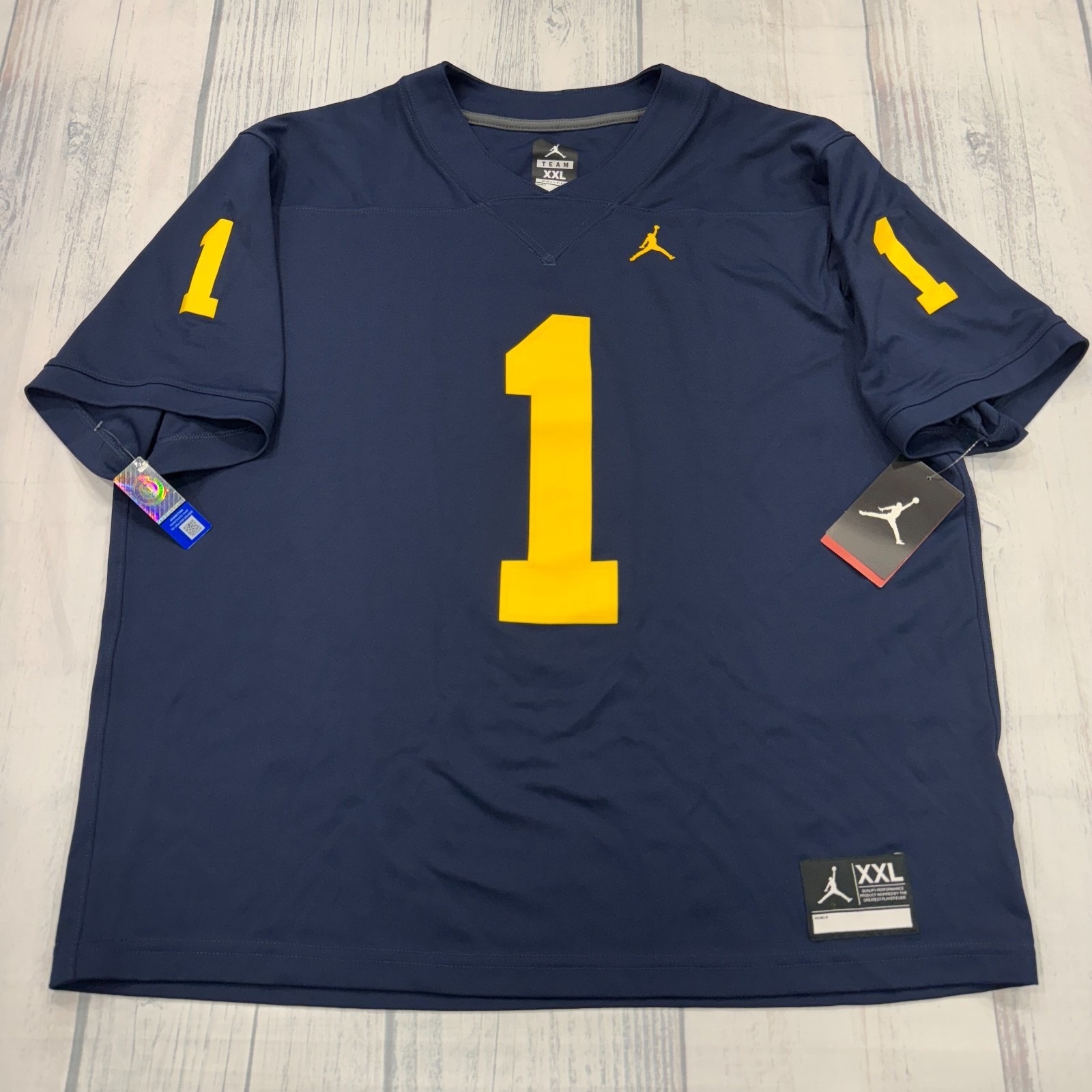 Nwt Nike Michigan Wolverines Football Jersey 2xl Jordan Jumpman #1 College Mens